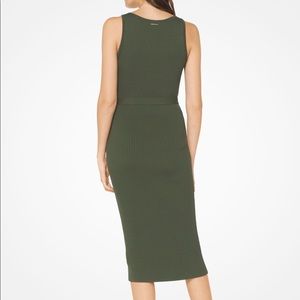 michael kors belted ribbed knit dress